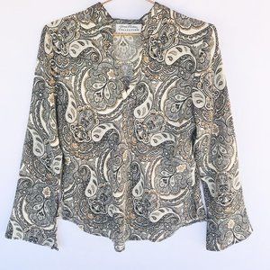 Vintage Paisley Long Sleeve Blouse
